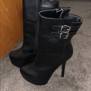Platform leather boots size 7